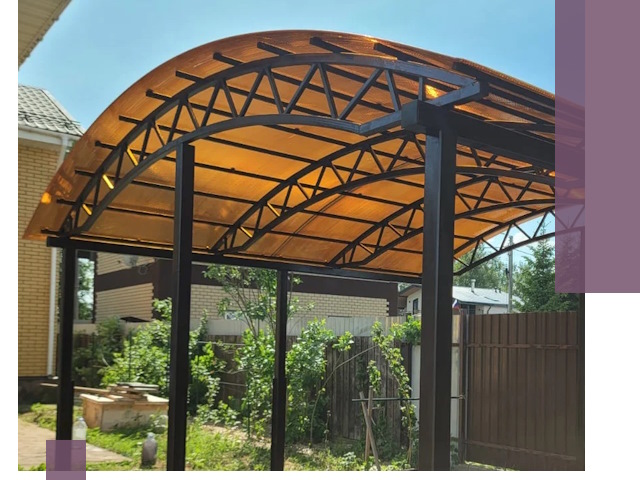 Изготовление навесов под ключ в Петрозаводске из качественных материалов