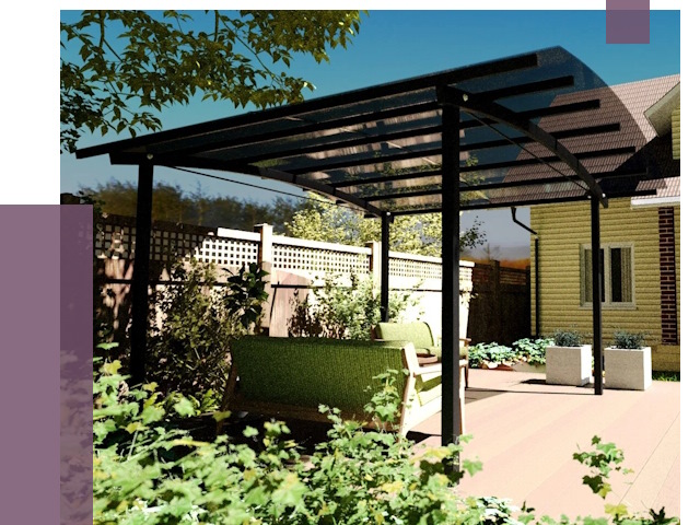 Навесы для террасы в Петрозаводске от 12941 руб. под ключ | ПРОЛЁТ-Птр