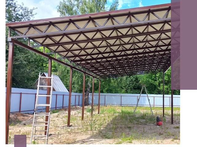 Односкатные навесы под ключ в Петрозаводске — изготовление и монтаж