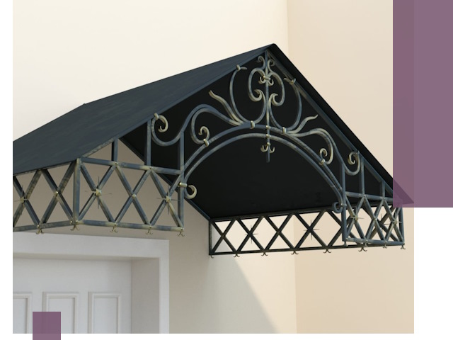 Двускатные металлические козырьки под ключ в Петрозаводске